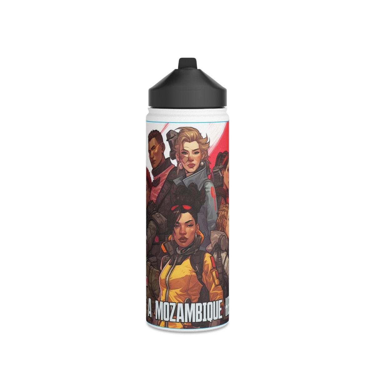 Goated Goods - Apex Legends - Not a Mozambique Here! - Stainless Steel Water Bottle, Standard Lid - 18oz - White