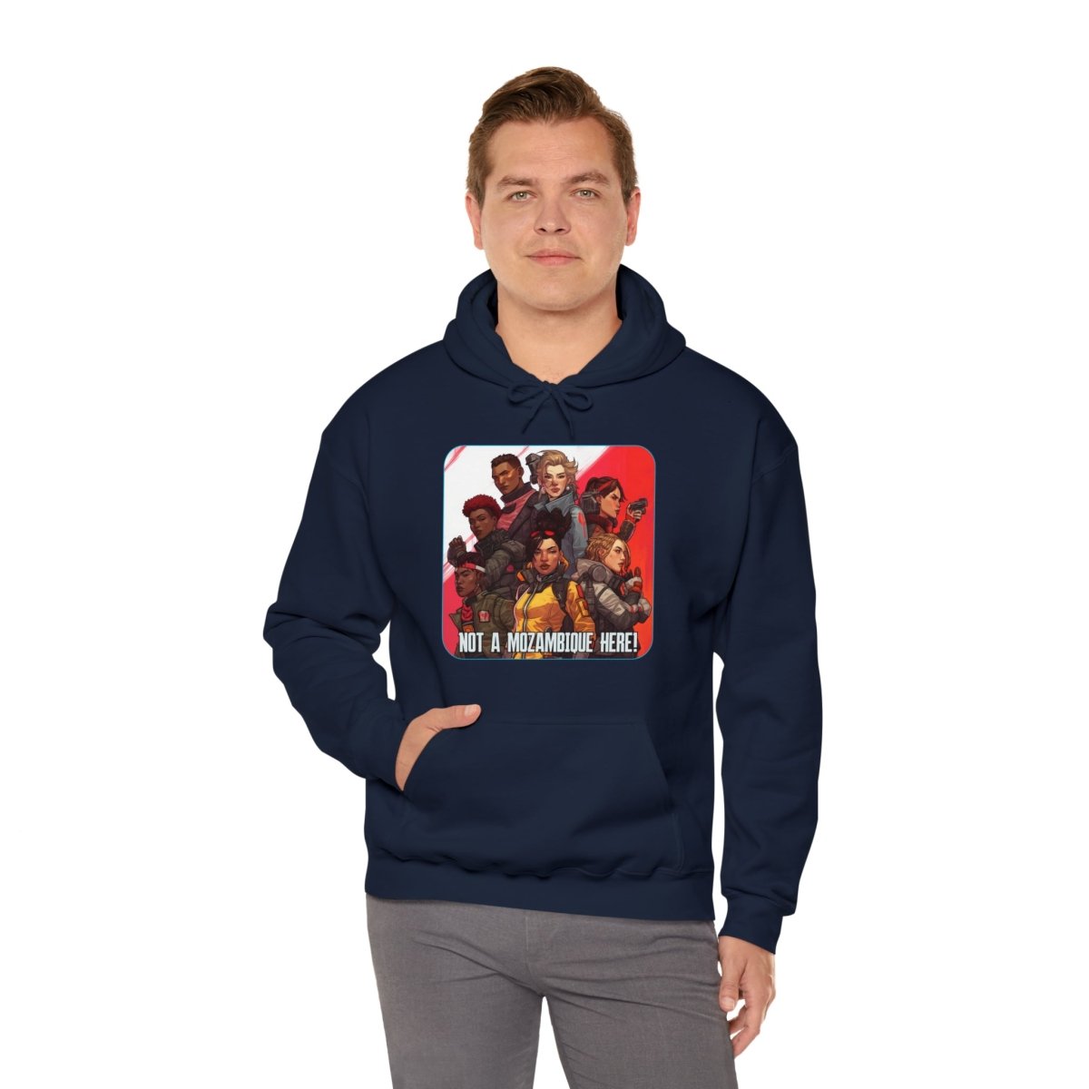 Goated Goods - Apex Legends - Not a Mozambique Here! - Unisex Hoodie - Navy - L