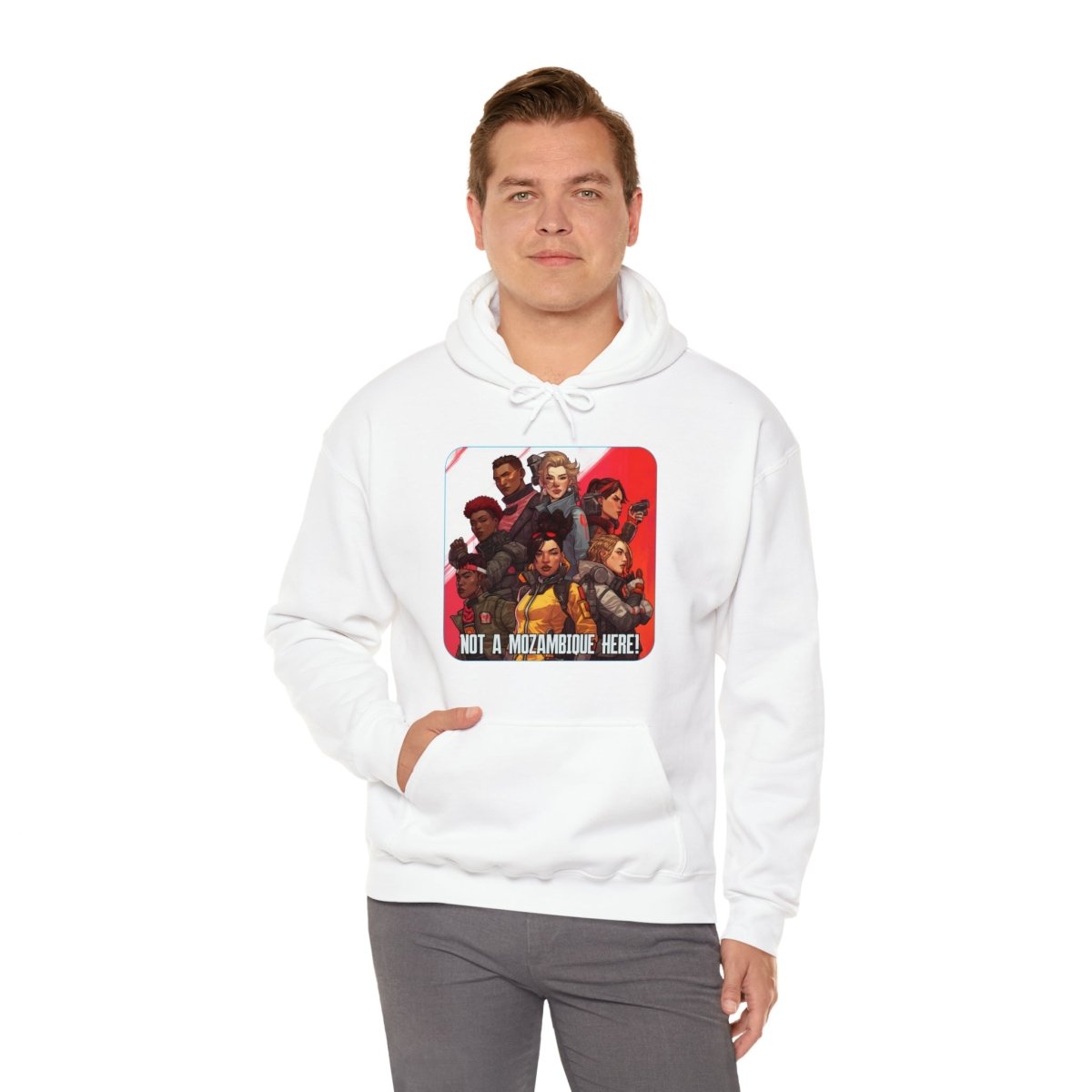 Goated Goods - Apex Legends - Not a Mozambique Here! - Unisex Hoodie - White - 4XL