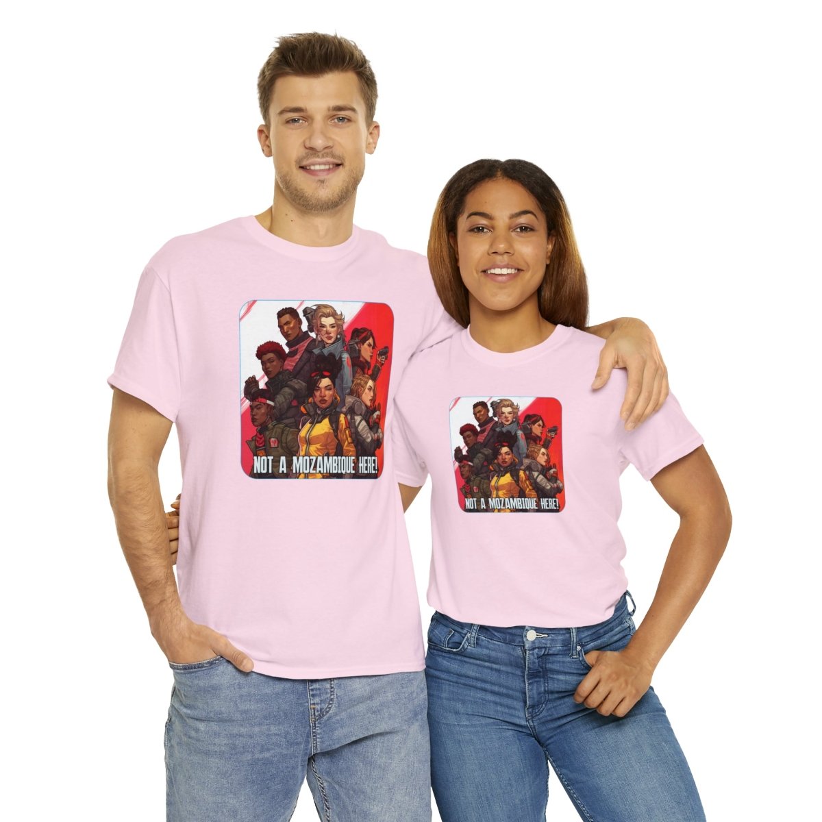 Goated Goods - Apex Legends - Not a Mozambique Here! - Unisex T-shirt - Light Pink - 5XL