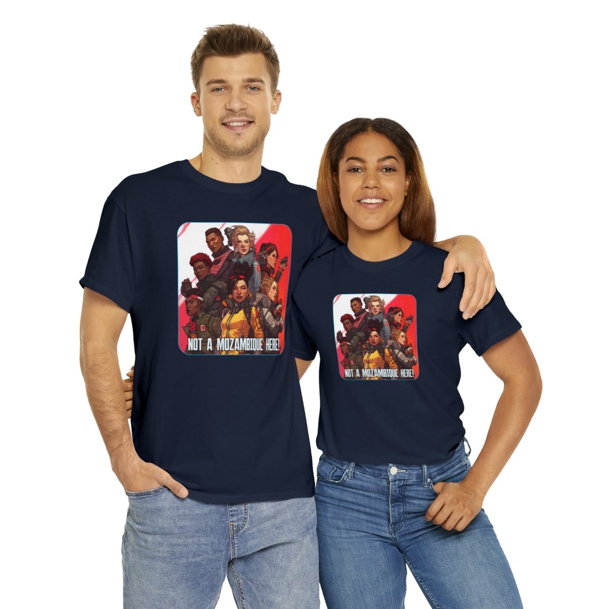 Goated Goods - Apex Legends - Not a Mozambique Here! - Unisex T-shirt - Navy - S