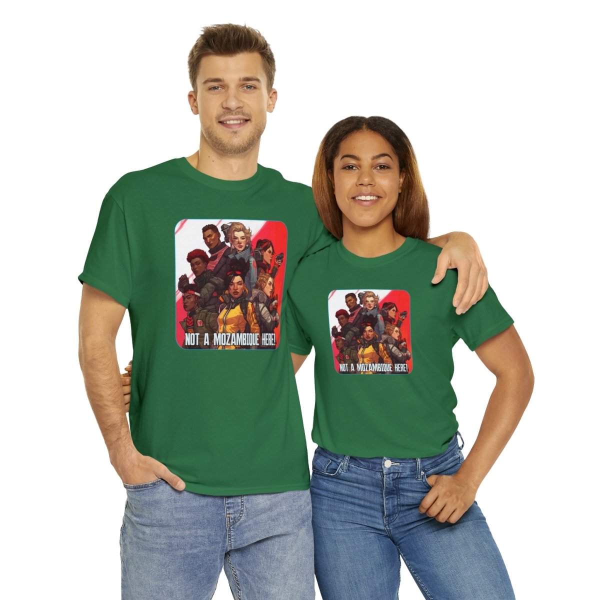 Goated Goods - Apex Legends - Not a Mozambique Here! - Unisex T-shirt - Turf Green - 2XL