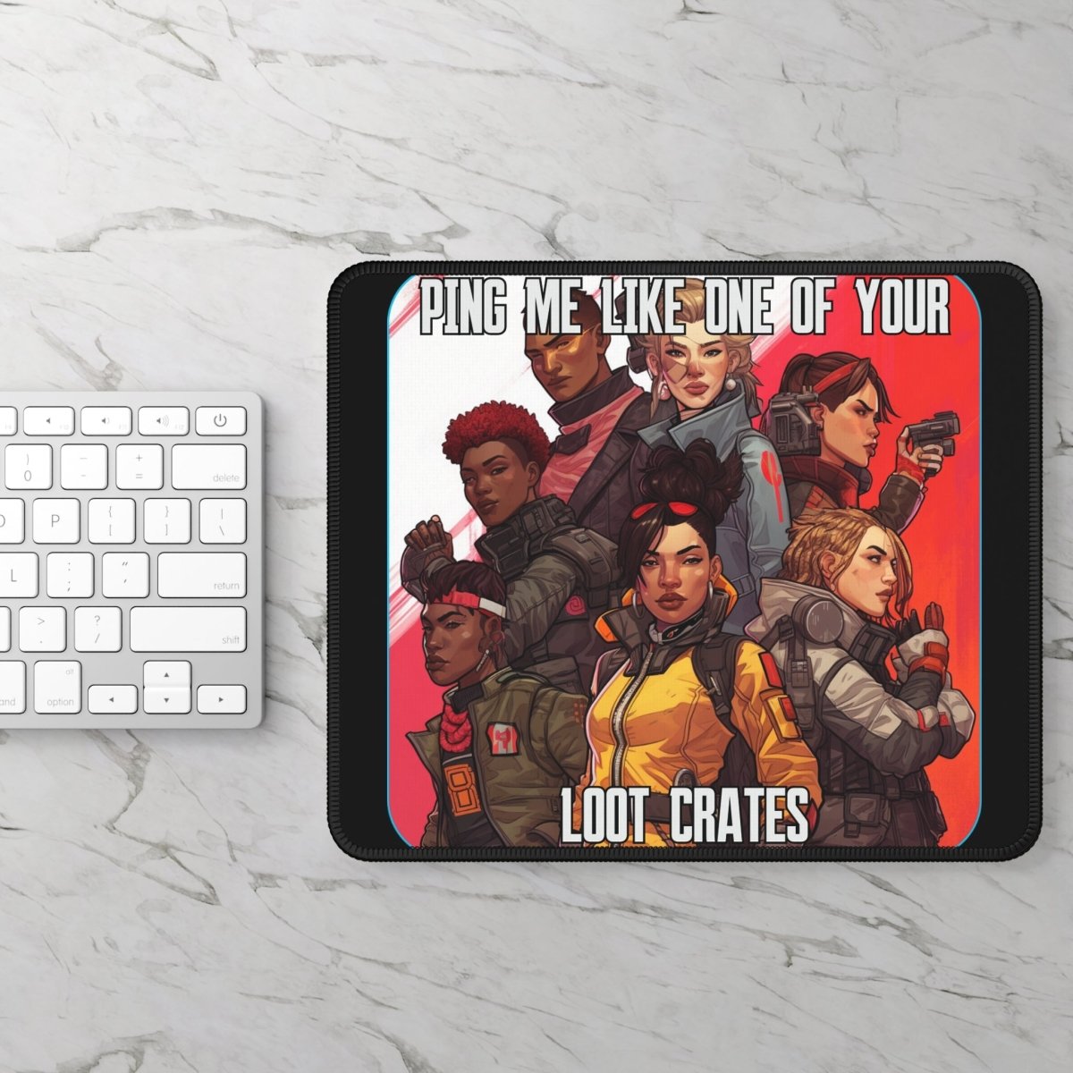 Goated Goods - Apex Legends - Ping Me Like One of Your Loot Crates - Mouse Pad - Rectangle - 9" × 7"