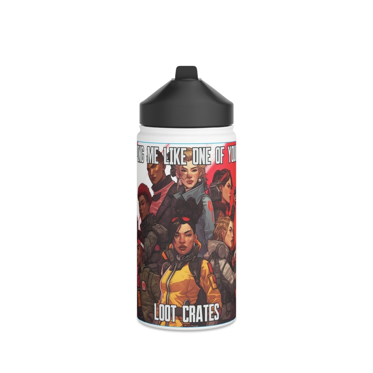 Goated Goods - Apex Legends - Ping Me Like One of Your Loot Crates - Stainless Steel Water Bottle, Standard Lid - 12oz - White