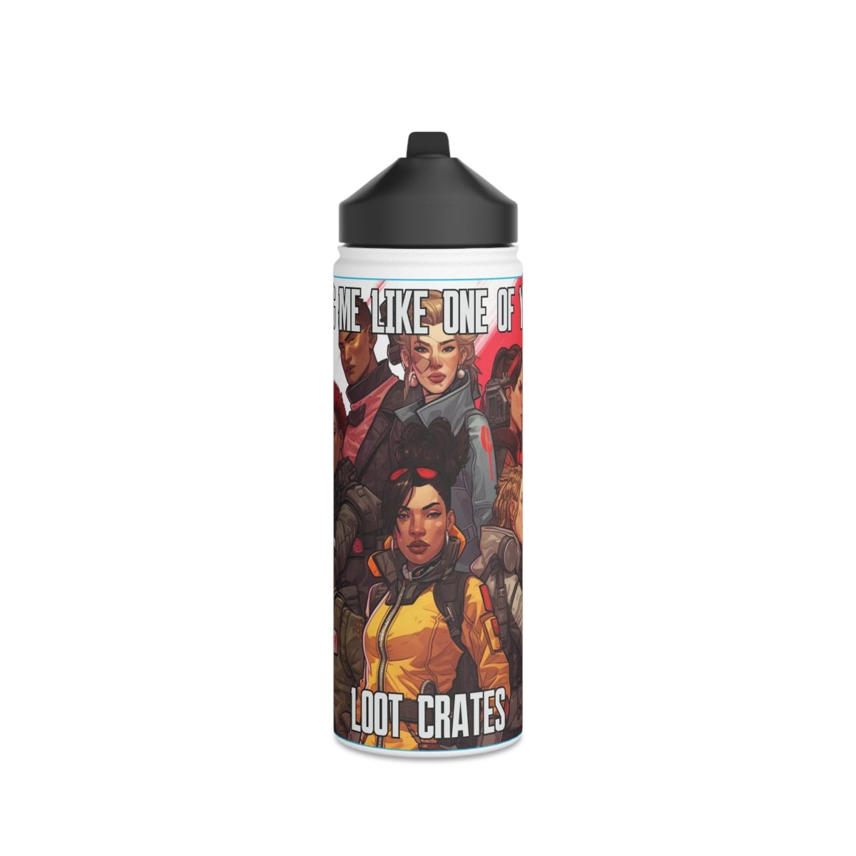 Goated Goods - Apex Legends - Ping Me Like One of Your Loot Crates - Stainless Steel Water Bottle, Standard Lid - 18oz - White