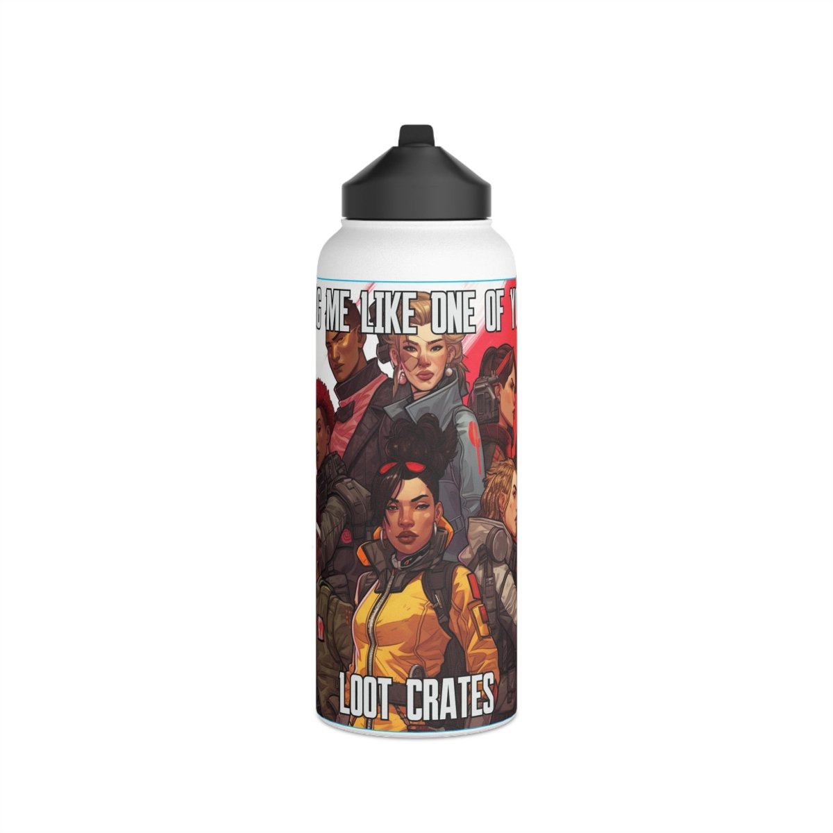 Goated Goods - Apex Legends - Ping Me Like One of Your Loot Crates - Stainless Steel Water Bottle, Standard Lid - 32oz - White