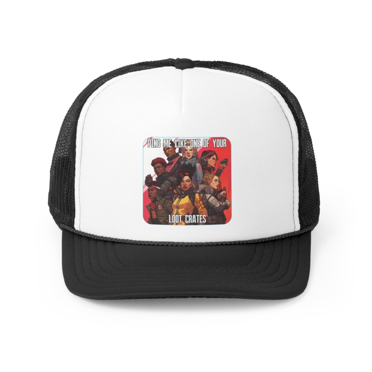 Goated Goods - Apex Legends - Ping Me Like One of Your Loot Crates - Trucker Hat - Black - One size