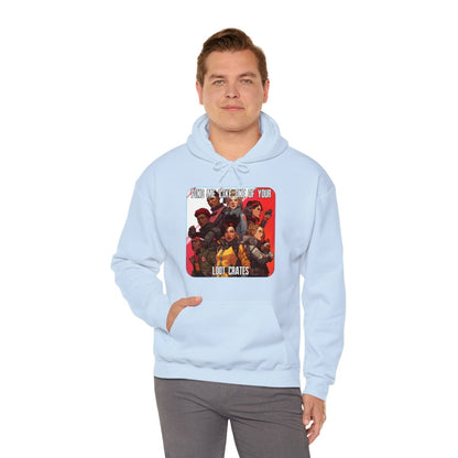 Goated Goods - Apex Legends - Ping Me Like One of Your Loot Crates - Unisex Hoodie - Light Blue - 5XL