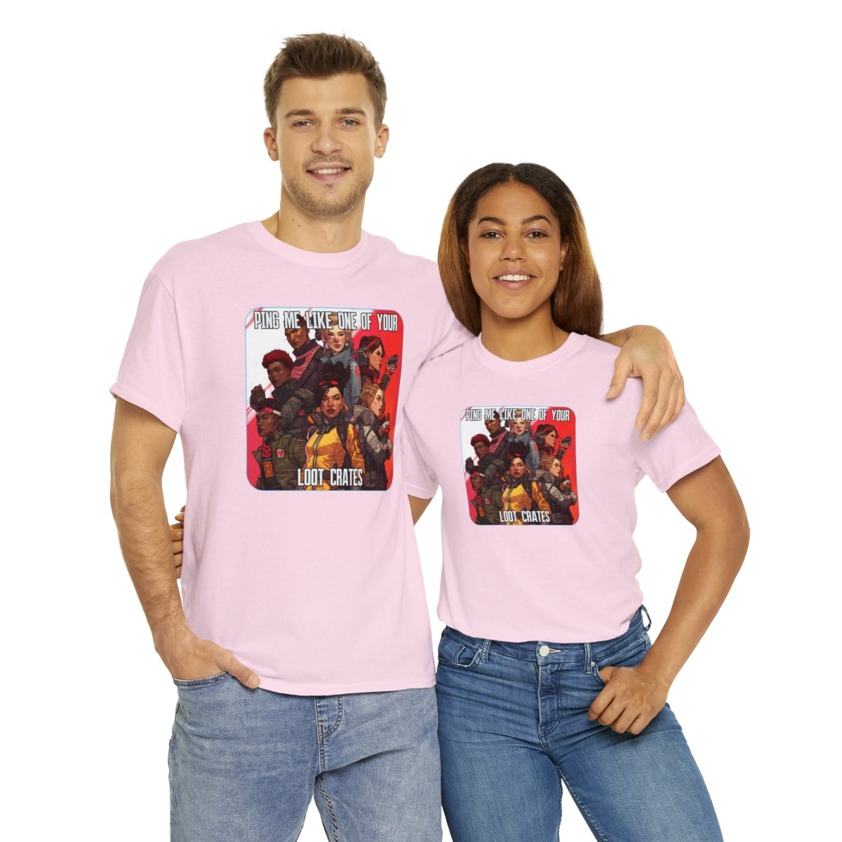 Goated Goods - Apex Legends - Ping Me Like One of Your Loot Crates - Unisex T-shirt - Light Pink - L