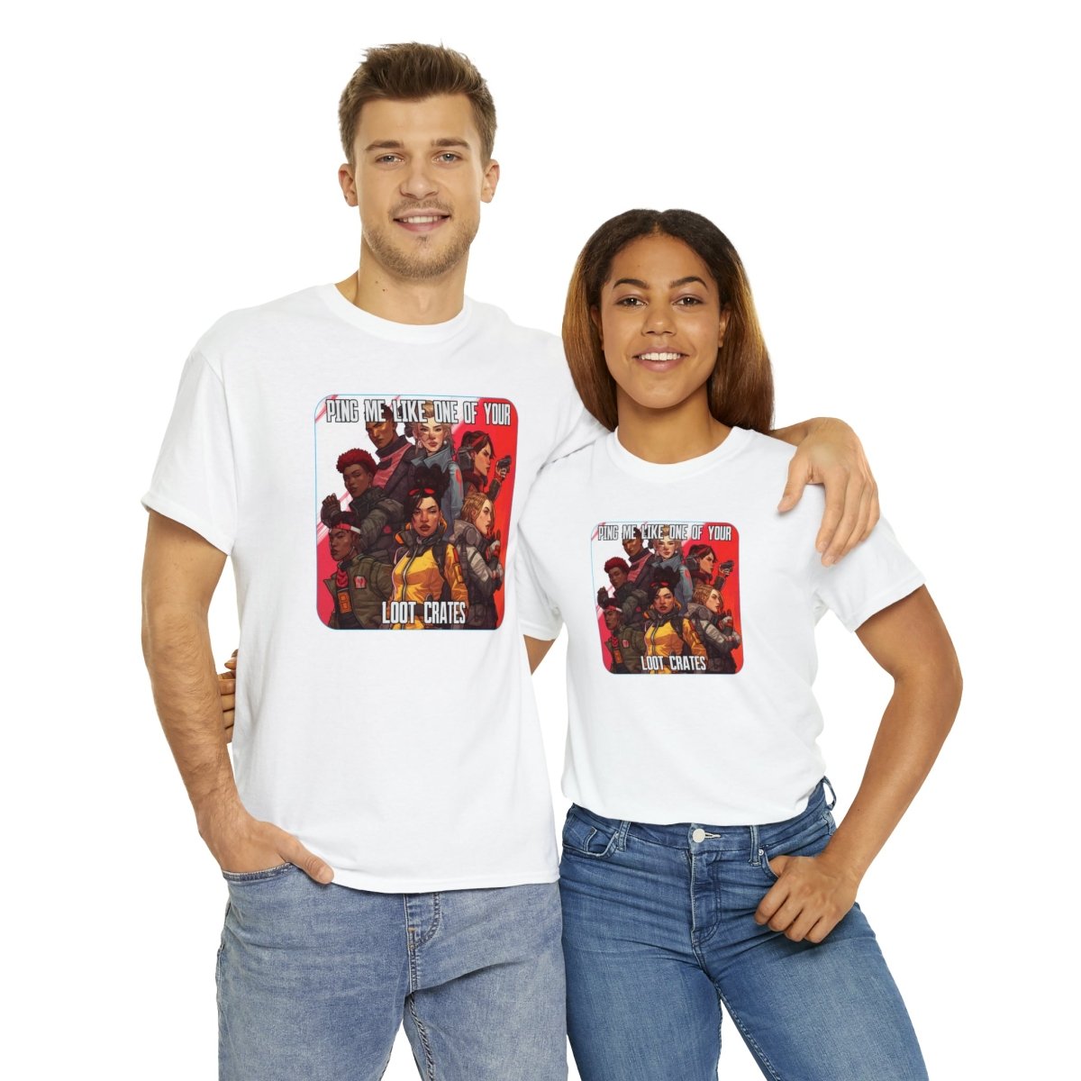 Goated Goods - Apex Legends - Ping Me Like One of Your Loot Crates - Unisex T-shirt - White - S