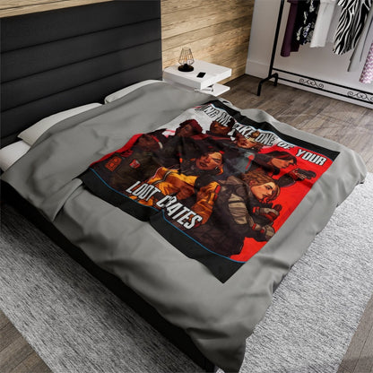 Goated Goods - Apex Legends - Ping Me Like One of Your Loot Crates - Velveteen Plush Blanket - 50" × 60" -