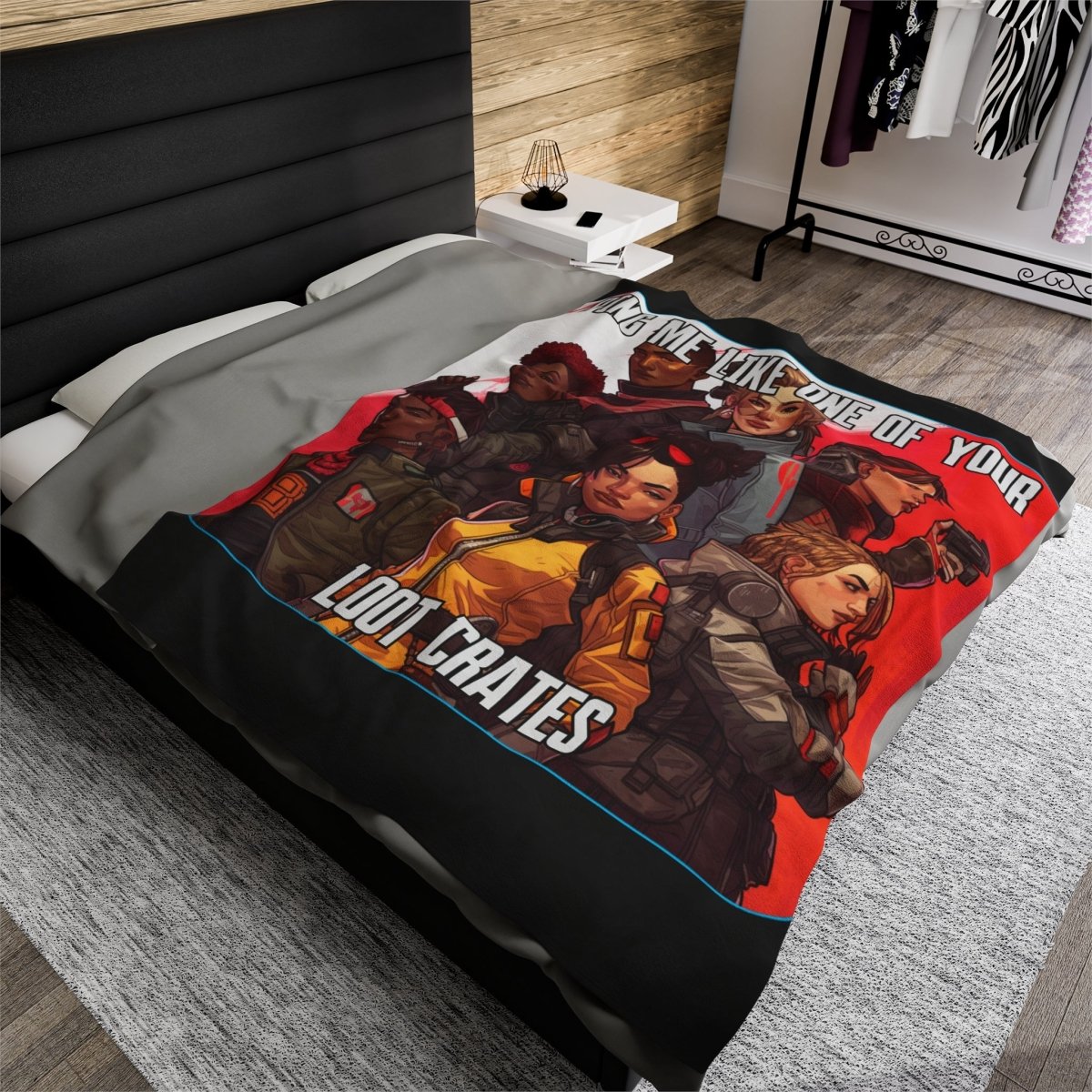 Goated Goods - Apex Legends - Ping Me Like One of Your Loot Crates - Velveteen Plush Blanket - 60" × 80" -