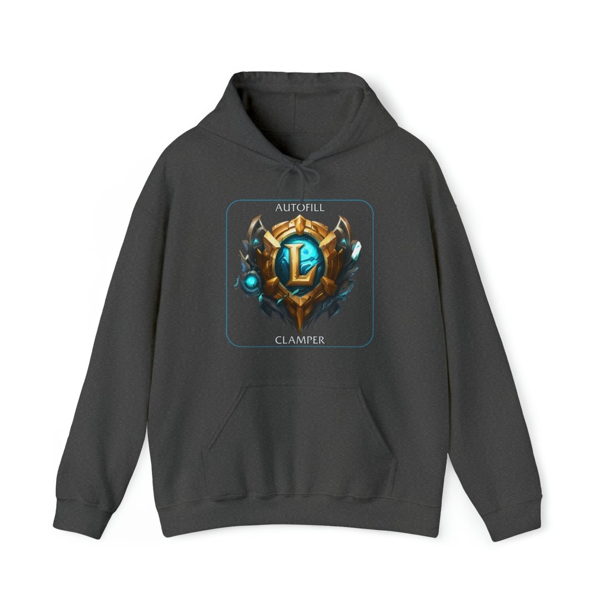 Goated Goods - Autofill Clamper - League of Legends Hoodie - Dark Heather - S