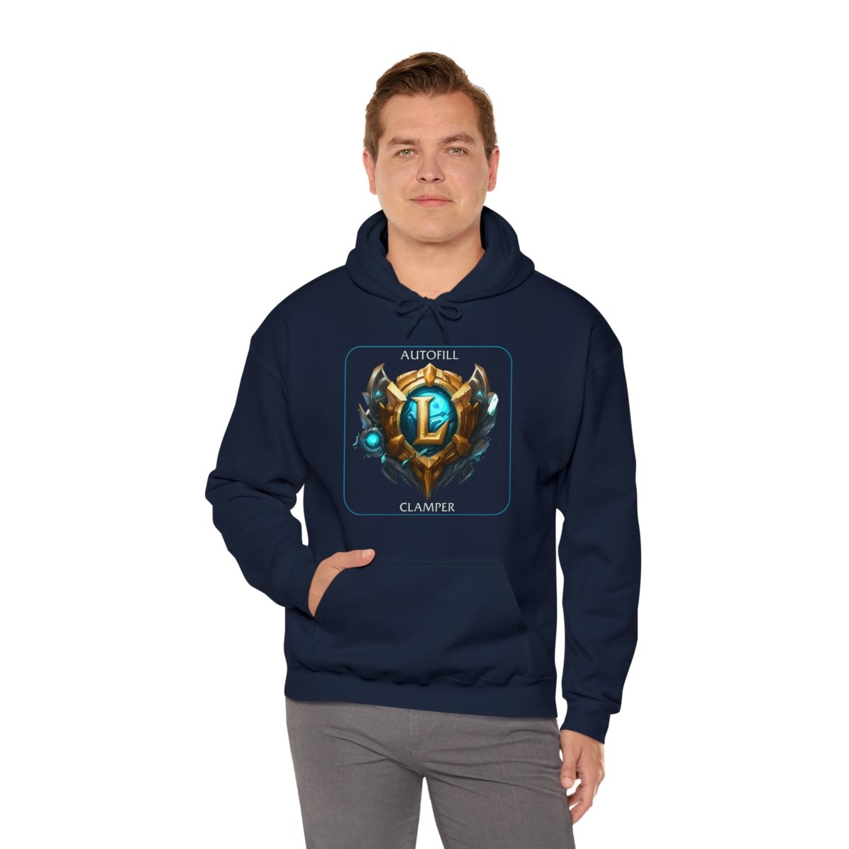 Goated Goods - Autofill Clamper - League of Legends Hoodie - Navy - S