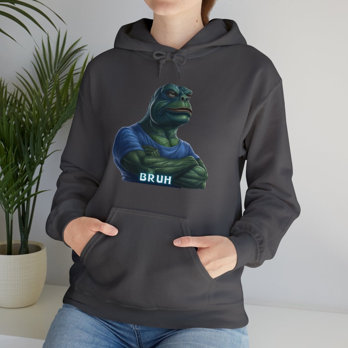 Goated Goods - Bruh Pepe - Hoodie - Charcoal - S