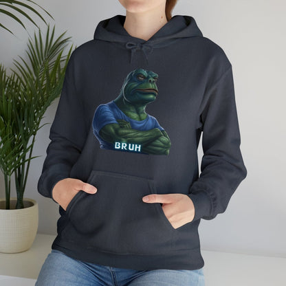 Goated Goods - Bruh Pepe - Hoodie - Heather Navy - S