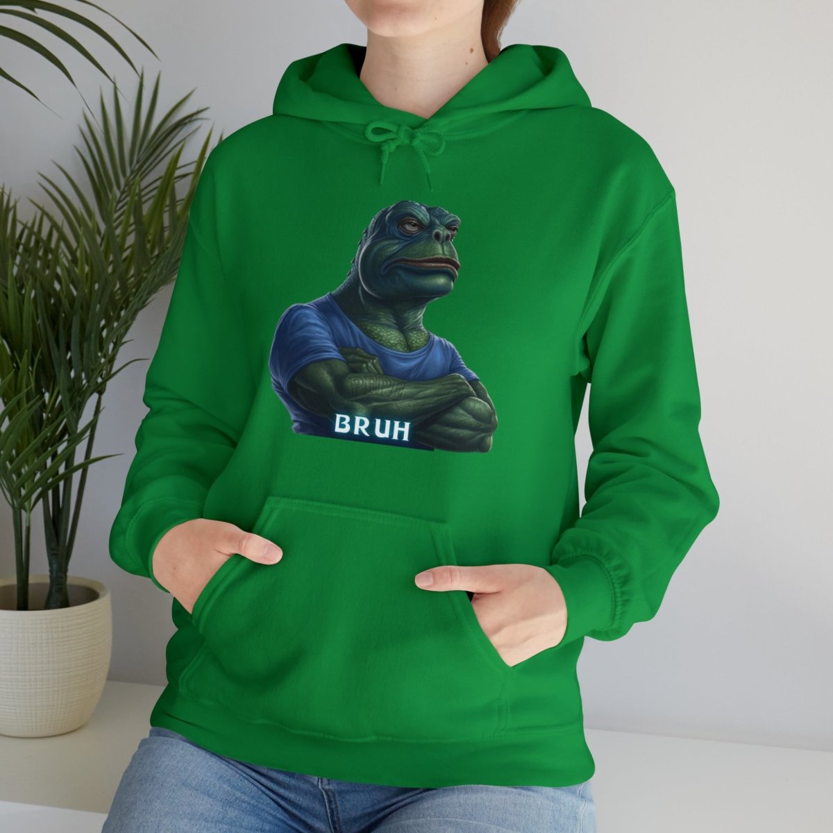 Goated Goods - Bruh Pepe - Hoodie - Irish Green - S