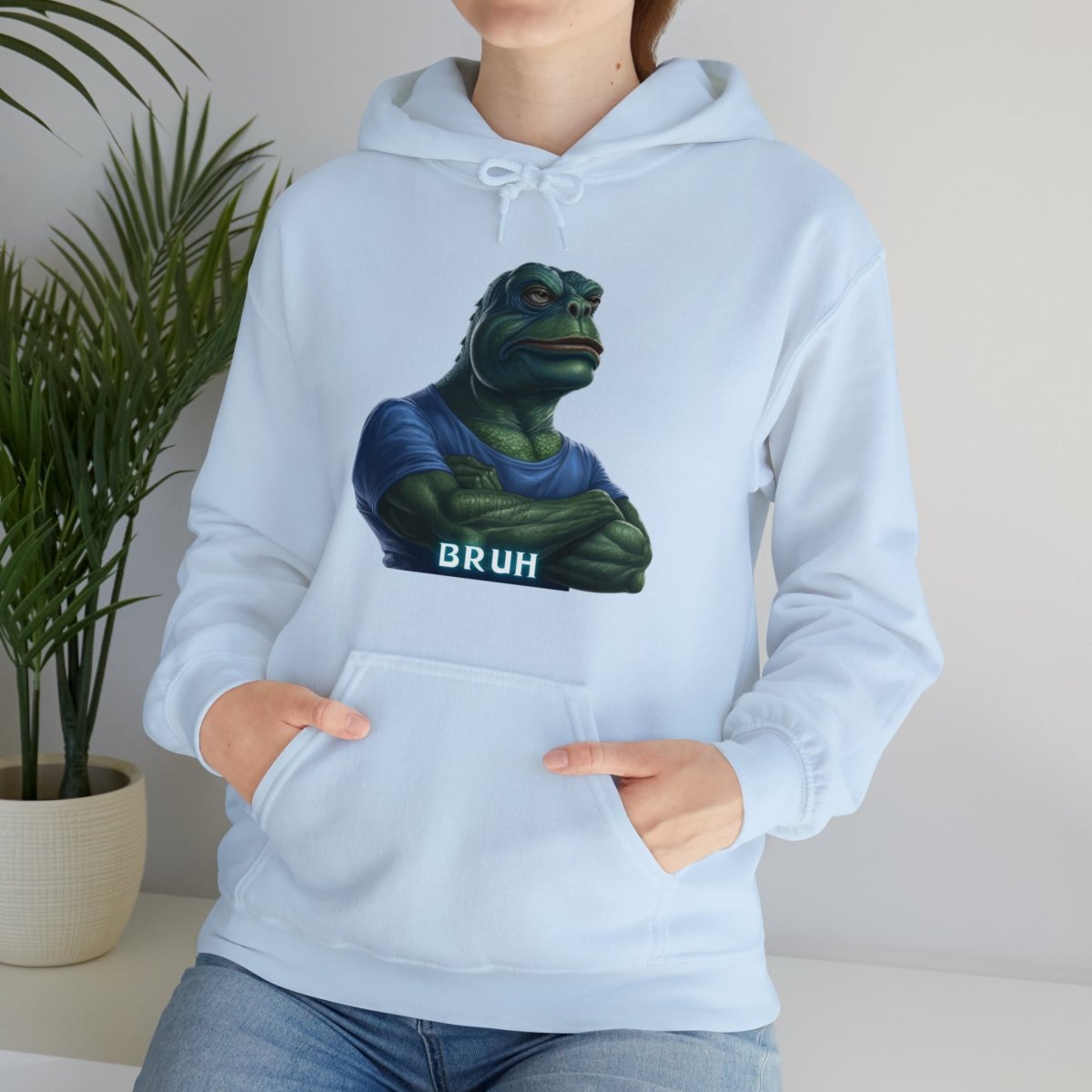 Goated Goods - Bruh Pepe - Hoodie - Light Blue - S