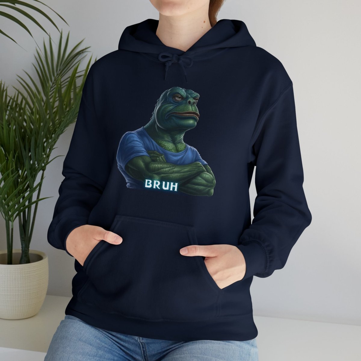 Goated Goods - Bruh Pepe - Hoodie - Navy - S