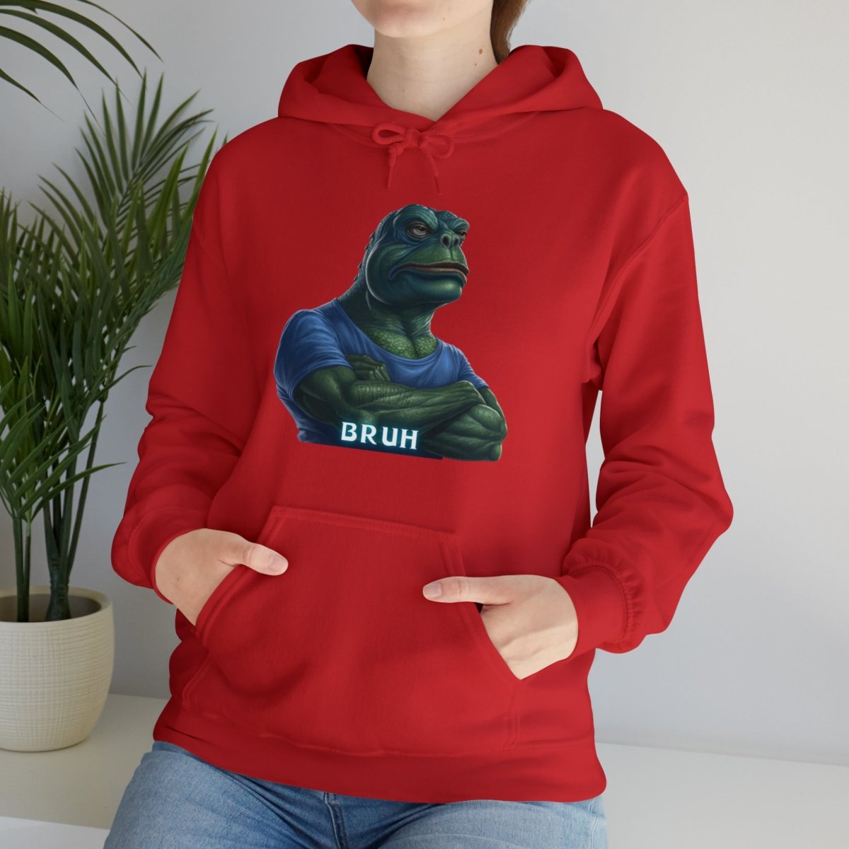 Goated Goods - Bruh Pepe - Hoodie - Red - S