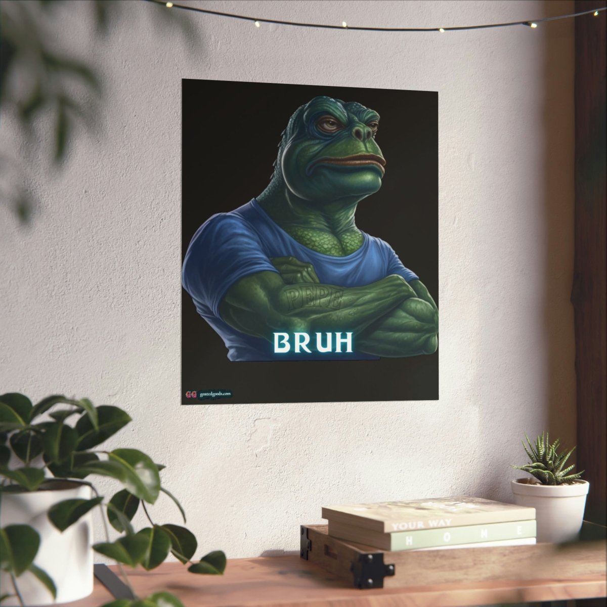 Goated Goods - Bruh Pepe - Matte Vertical Poster - 17" x 20" - Matte