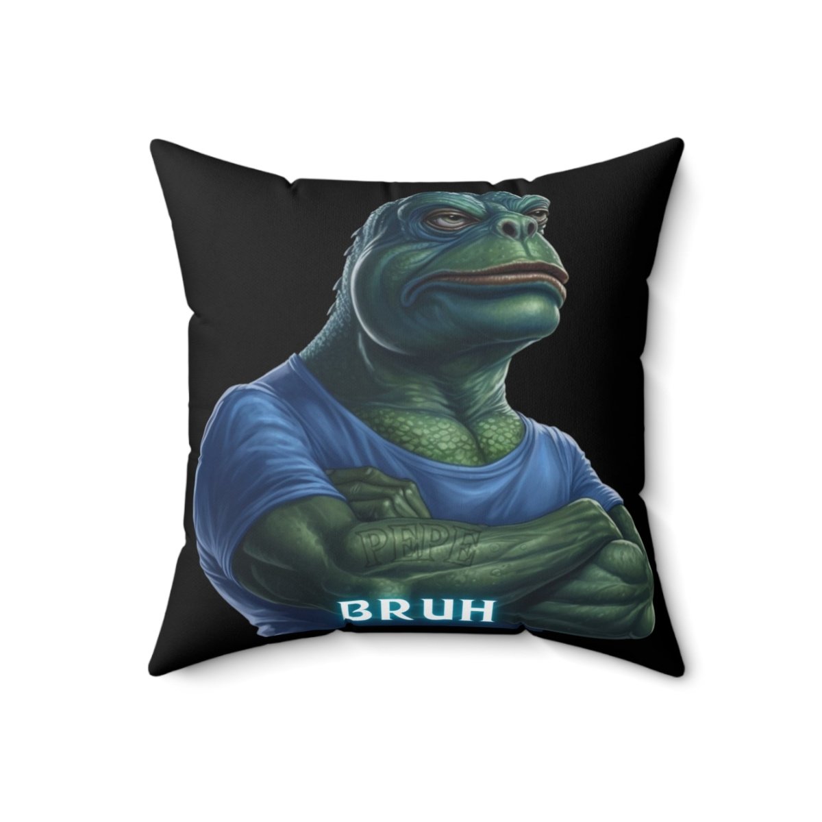 Goated Goods - Bruh Pepe - Square Pillow - 18" × 18" -