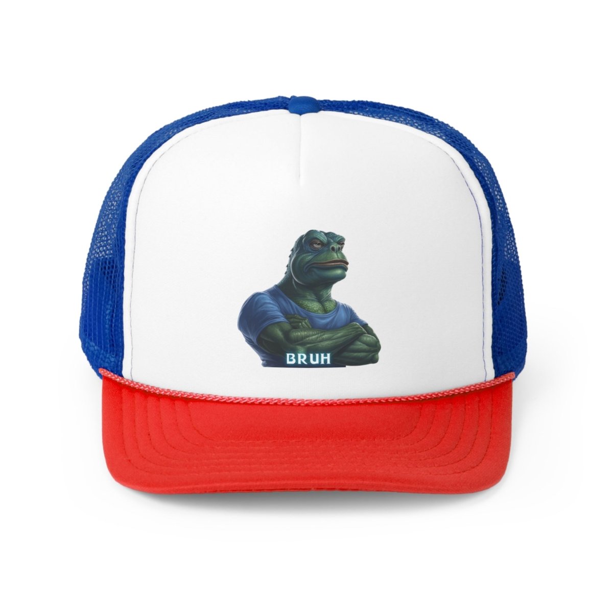 Goated Goods - Bruh Pepe - Trucker Hat - Blue/Red - One size