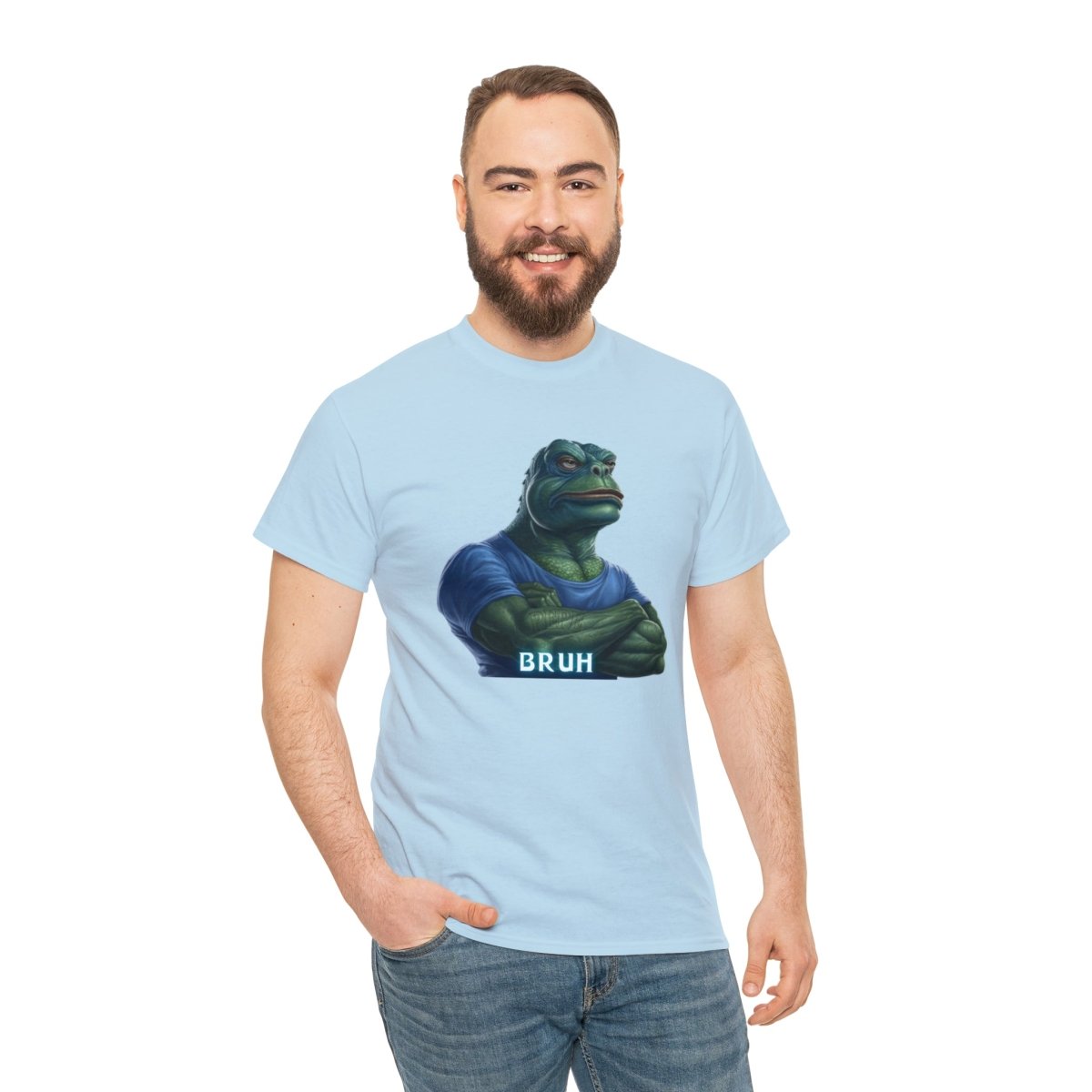 Goated Goods - Bruh Pepe - Unisex T-shirt - Light Blue - S