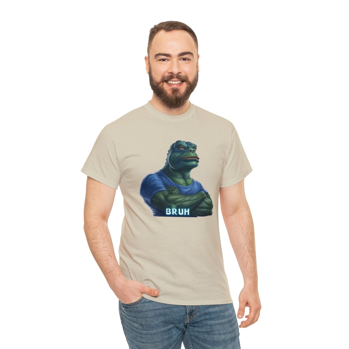 Goated Goods - Bruh Pepe - Unisex T-shirt - Sand - S