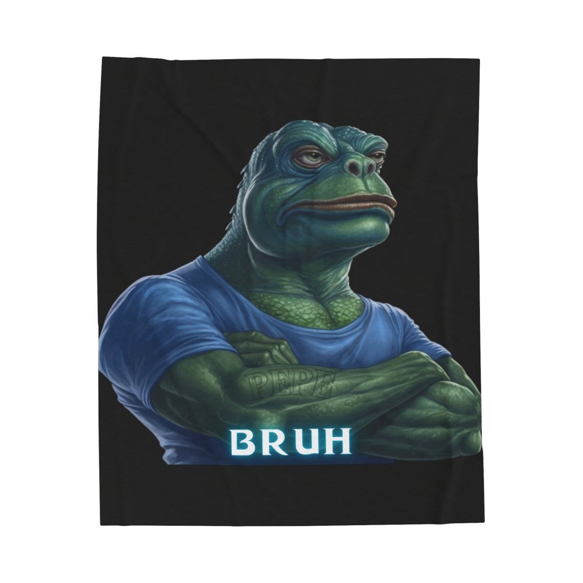 Goated Goods - Bruh Pepe - Velveteen Plush Blanket - 30" × 40" -