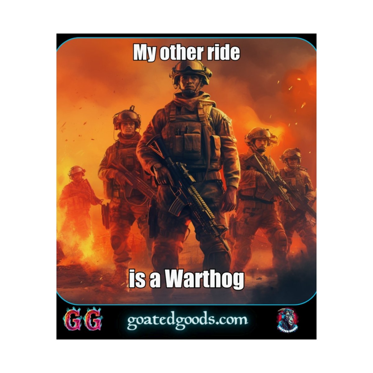 Goated Goods - Call of Duty - My other ride is a Warthog - Matte Vertical Poster - 17" x 20" - Matte