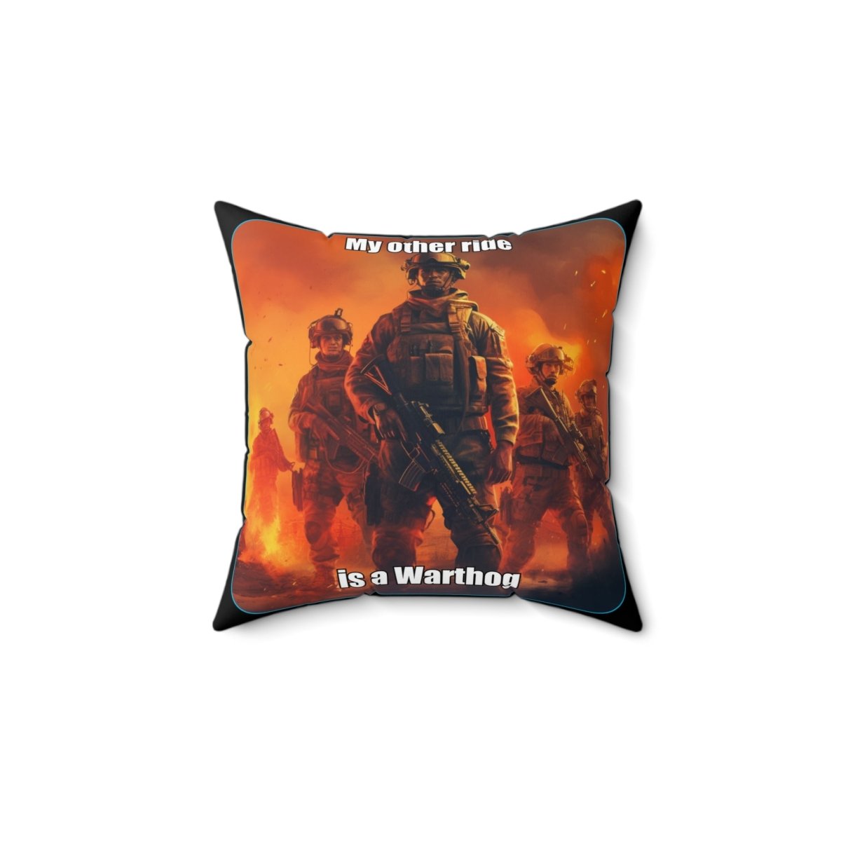 Goated Goods - Call of Duty - My other ride is a Warthog - Square Pillow - 14" × 14" -