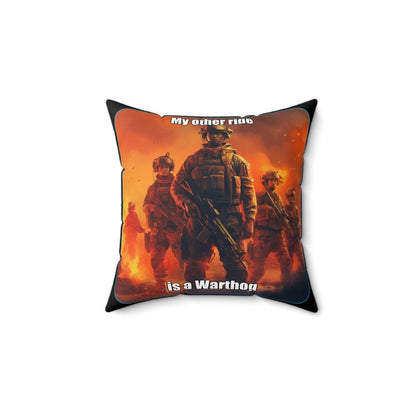 Goated Goods - Call of Duty - My other ride is a Warthog - Square Pillow - 14" × 14" -