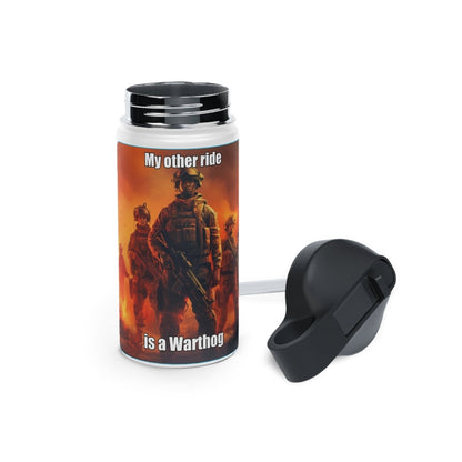 Goated Goods - Call of Duty - My other ride is a Warthog - Stainless Steel Water Bottle, Standard Lid - 12oz - White