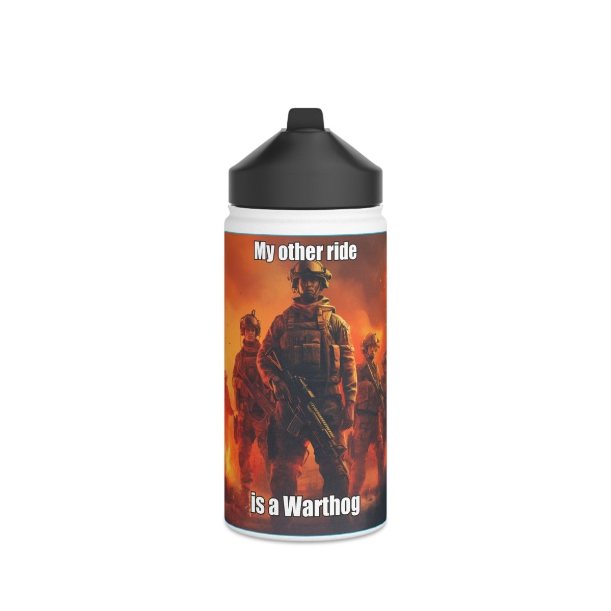 Goated Goods - Call of Duty - My other ride is a Warthog - Stainless Steel Water Bottle, Standard Lid - 12oz - White