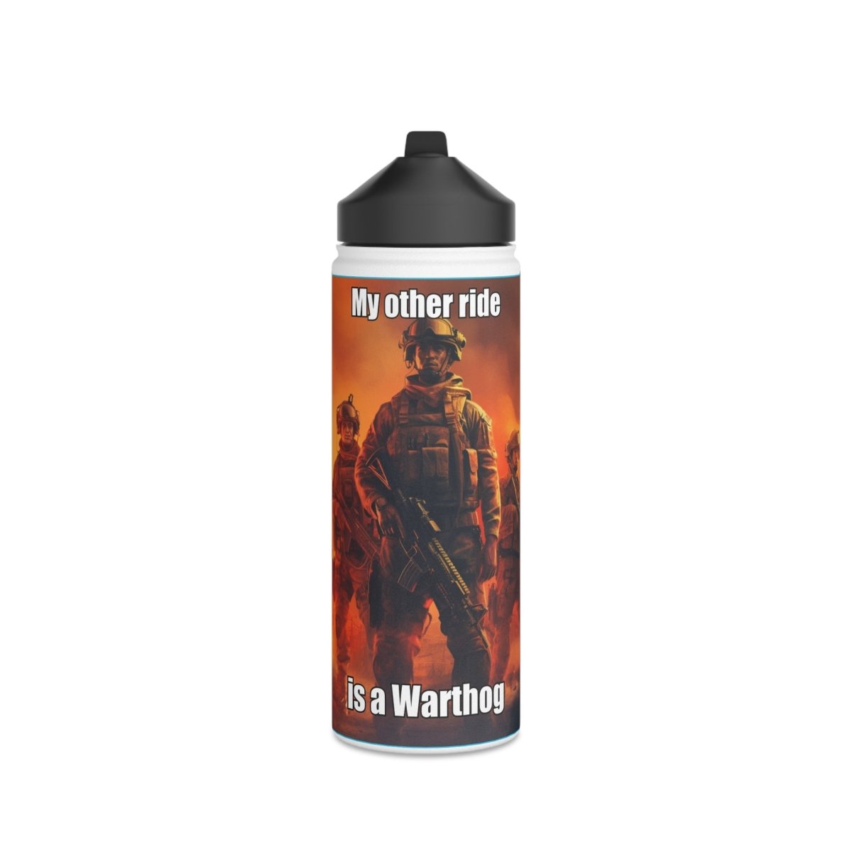 Goated Goods - Call of Duty - My other ride is a Warthog - Stainless Steel Water Bottle, Standard Lid - 18oz - White