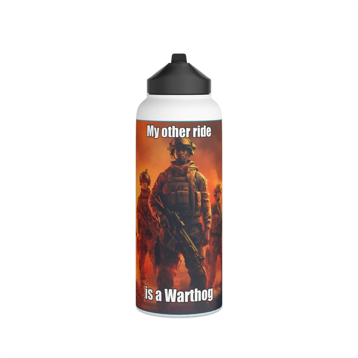 Goated Goods - Call of Duty - My other ride is a Warthog - Stainless Steel Water Bottle, Standard Lid - 32oz - White