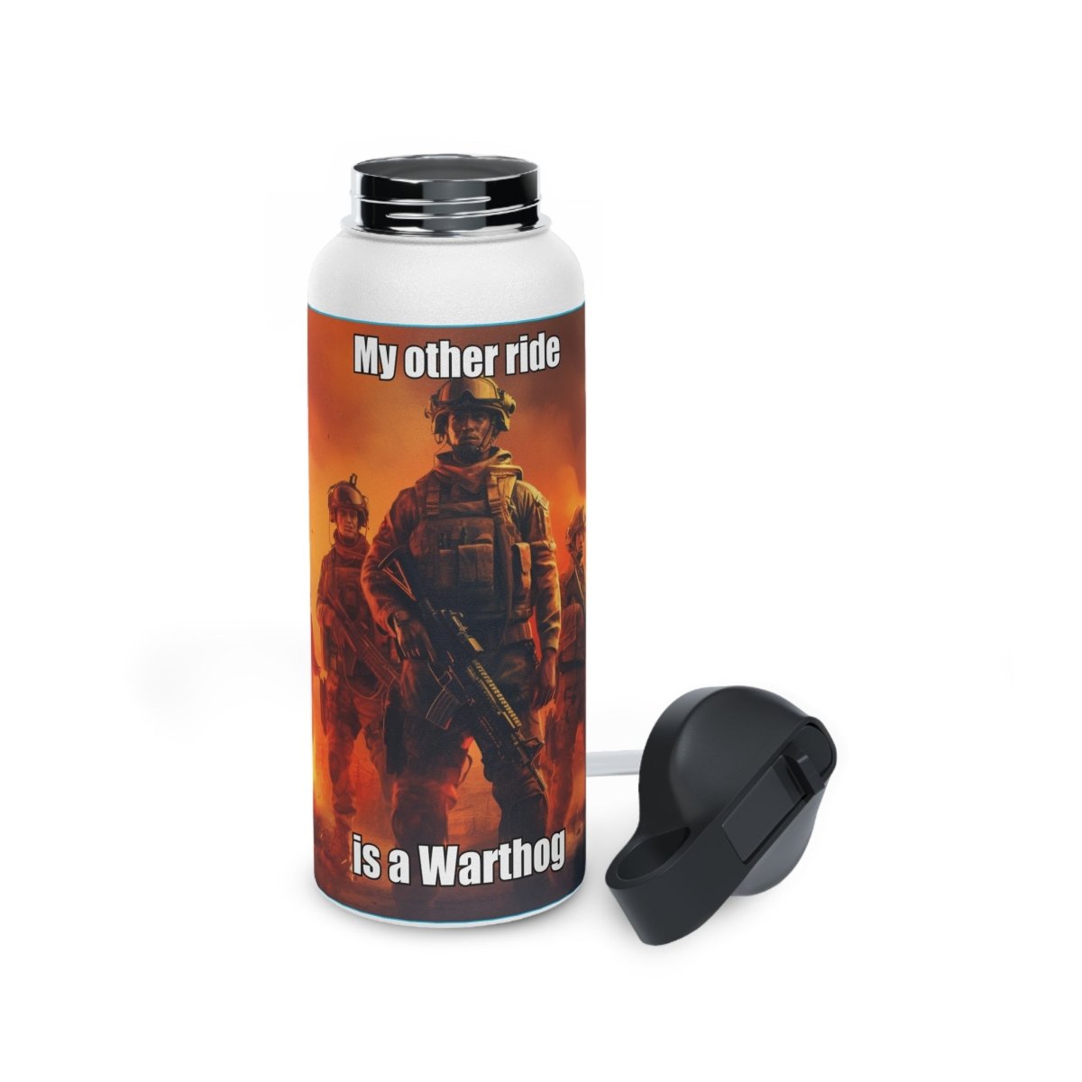 Goated Goods - Call of Duty - My other ride is a Warthog - Stainless Steel Water Bottle, Standard Lid - 32oz - White