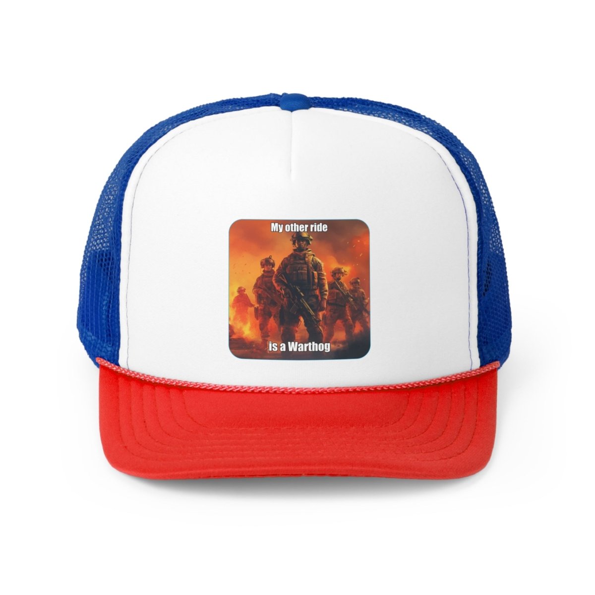 Goated Goods - Call of Duty - My other ride is a Warthog - Trucker Hat - Blue/Red - One size