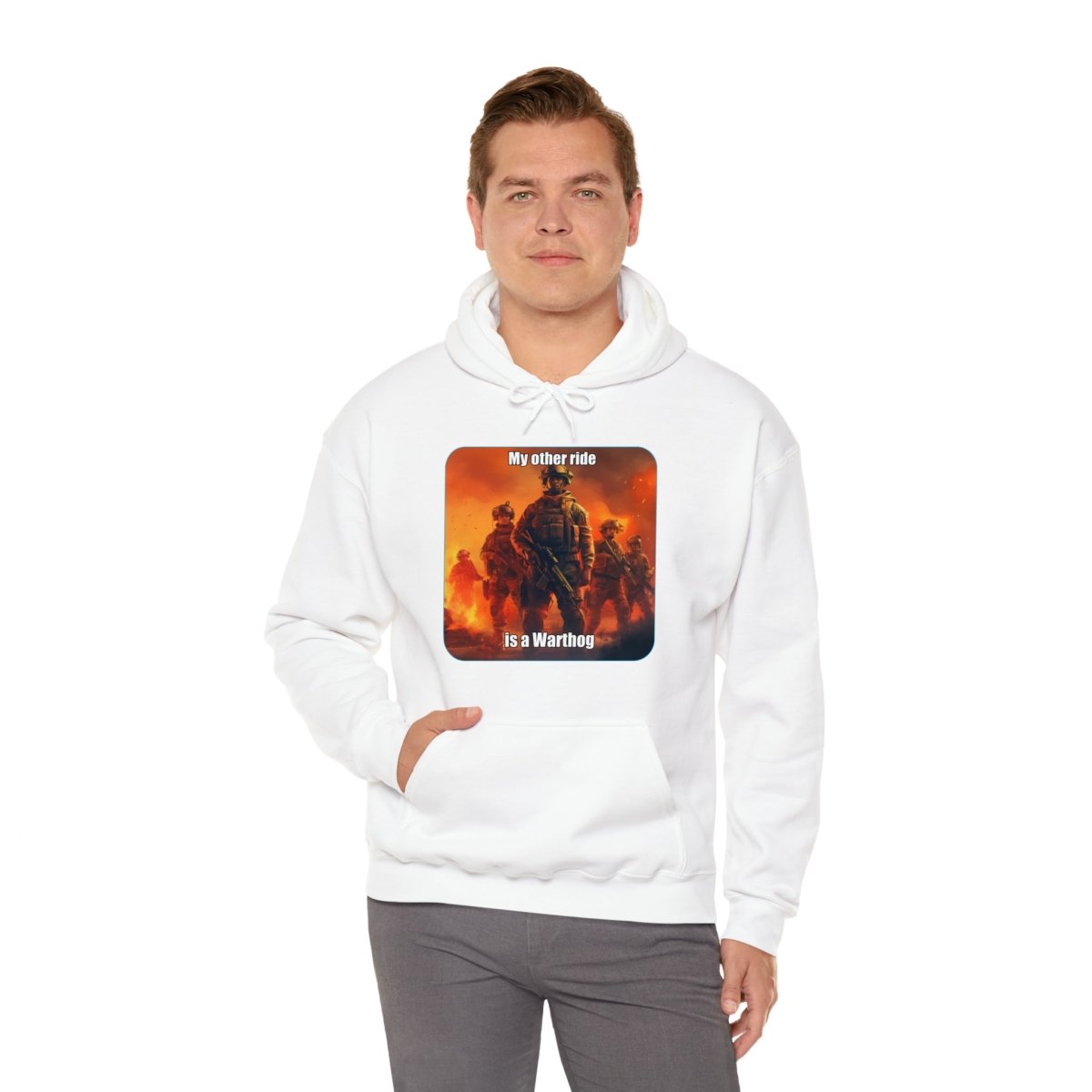 Goated Goods - Call of Duty - My other ride is a Warthog - Unisex Hoodie - White - S