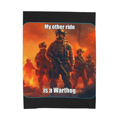 Goated Goods - Call of Duty - My other ride is a Warthog - Velveteen Plush Blanket - 60" × 80" -