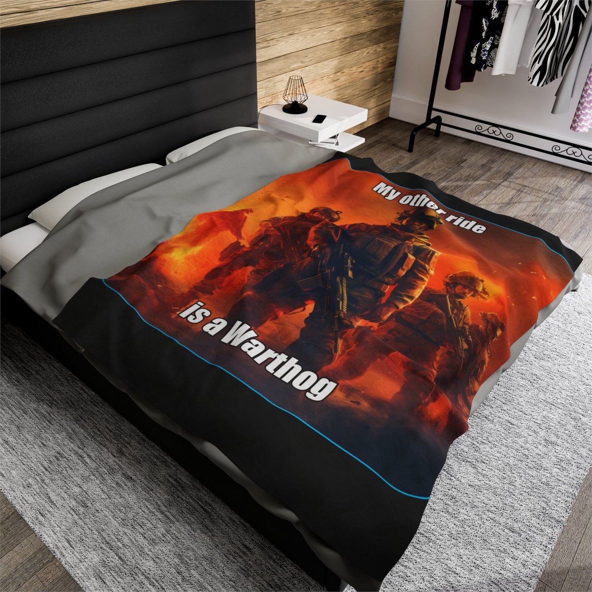 Goated Goods - Call of Duty - My other ride is a Warthog - Velveteen Plush Blanket - 60" × 80" -