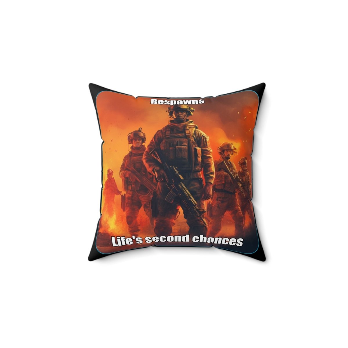 Goated Goods - Call of Duty - Respawns are life's second chances - Square Pillow - 14" × 14" -