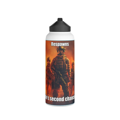 Goated Goods - Call of Duty - Respawns are life's second chances - Stainless Steel Water Bottle, Standard Lid - 32oz - White