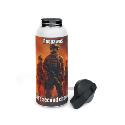 Goated Goods - Call of Duty - Respawns are life's second chances - Stainless Steel Water Bottle, Standard Lid - 32oz - White