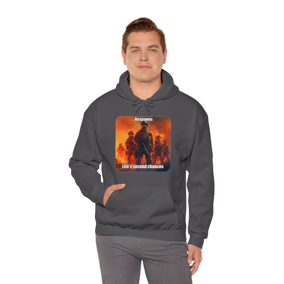 Goated Goods - Call of Duty - Respawns are life's second chances - Unisex Hoodie - Charcoal - S