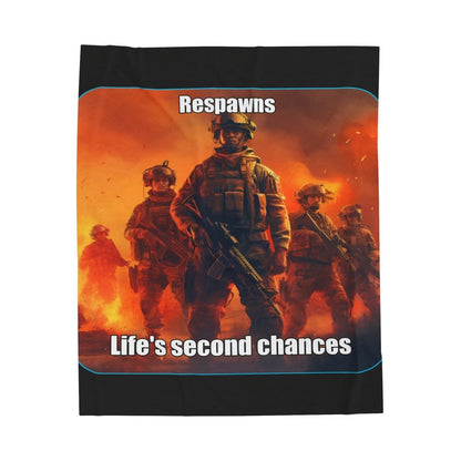 Goated Goods - Call of Duty - Respawns are life's second chances - Velveteen Plush Blanket - 30" × 40" -