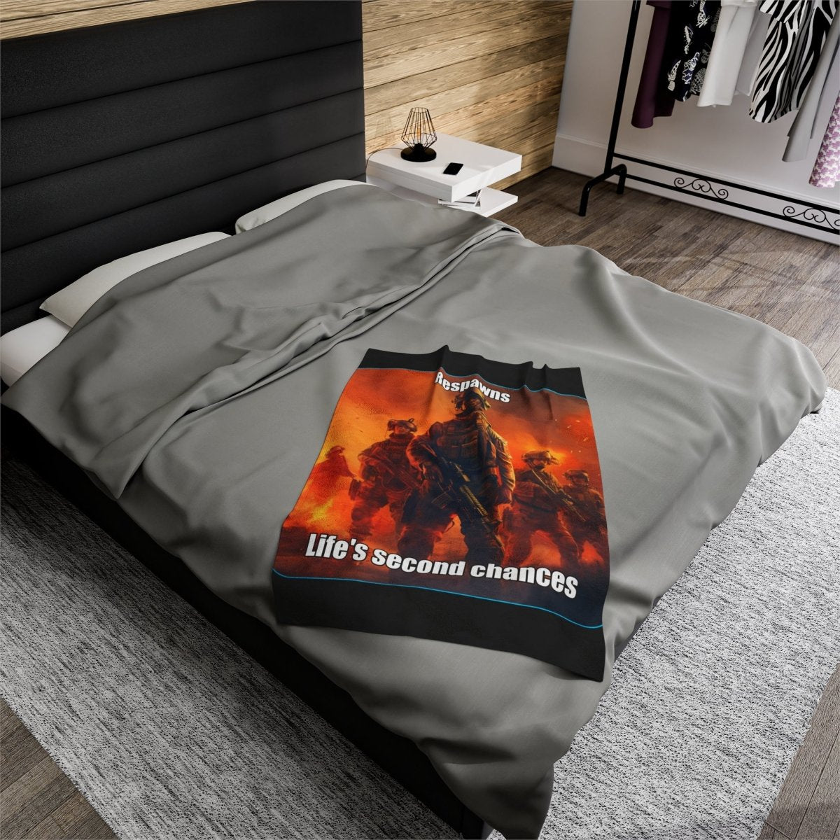 Goated Goods - Call of Duty - Respawns are life's second chances - Velveteen Plush Blanket - 30" × 40" -