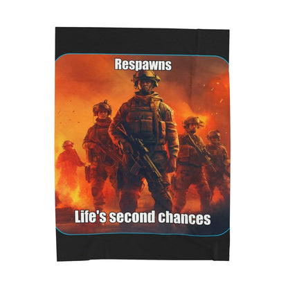 Goated Goods - Call of Duty - Respawns are life's second chances - Velveteen Plush Blanket - 60" × 80" -