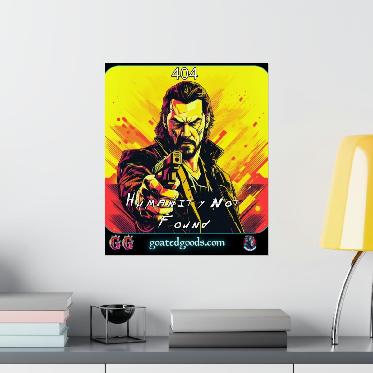 Goated Goods - Cyberpunk 2077 - 404 Humanity Not Found - Matte Vertical Poster - 17" x 20" - Matte